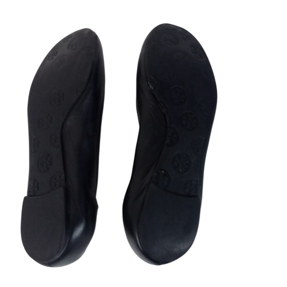 TORY BURCH Black Ballet Flats with Silver insignia  Size 7 - Picture 12 of 14